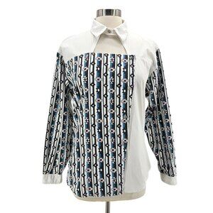Vintage Wrangler Womens Large Top Western Wear Aztec Pattern Button Shirt Retro